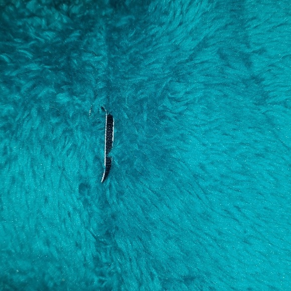 North Face Jacket Teal Green Fuzzy Fleece Full Zip Longline Jacket - Picture 6 of 8